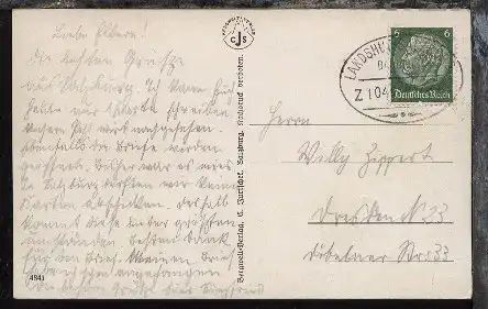 LANDSHUT-SALZBURG Z. 1049 27.7.38 auf AK