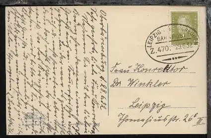 LEIPZIG-RIESA-DRESDEN Z. 470 29.6.32 auf AK