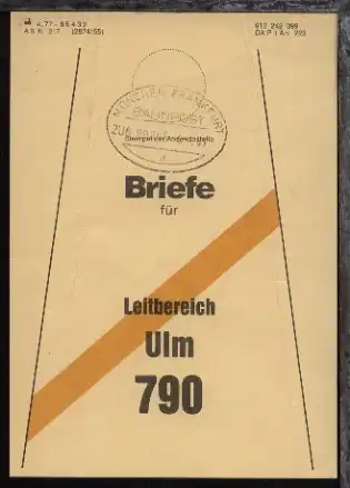 MÜNCHEN-FRANKFURT a ZUG 00896 4.1.83 auf Beutelfahne