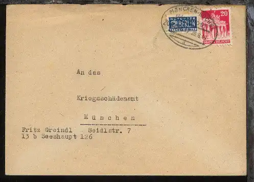 MÜNCHEN-KOCHEL a ZUG 01417 26.8.49 auf Bf.