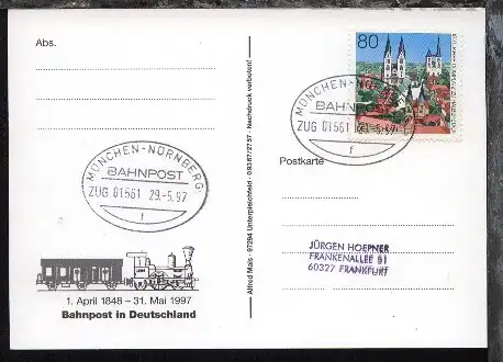 MÜNCHEN-NÜRNBERG f ZUG 01561 29.5.97 auf AK
