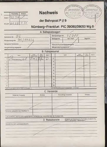 NÜRNBERG-FRANKFURT AM MAIN a ZUG 39050 11.3.96 + 