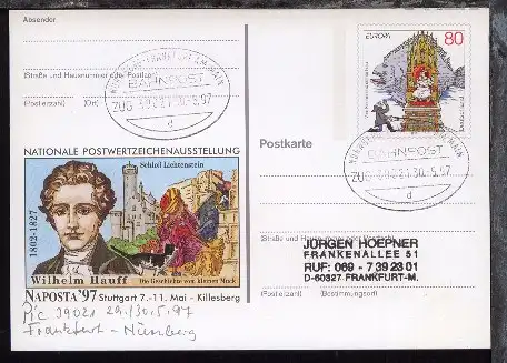 NÜRNBERG-FRANKFURT AM MAIN d ZUG 39021 30.5.97 auf GSK