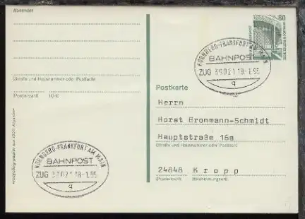 NÜRNBERG-FRANKFURT AM MAIN q ZUG 39021 18.1.95 auf GSK