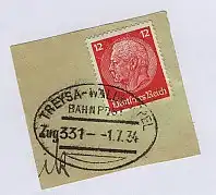 TREYSA-WALDKAPPEL Zug 331 1.7.34 auf Bf.-Stück