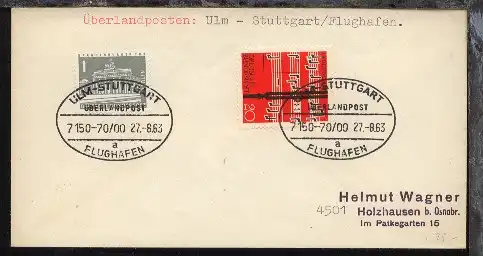 ULM-STUTTGART FLUGHAFEN a 7150-70/00 27.8.63 auf Bf.