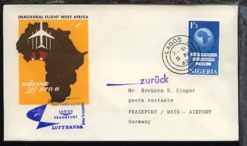 Lufthansa-Erstflug-Bf. Lagos-Frankfurt 5.3.1962