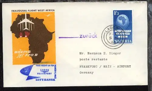 Lufthansa-Erstflug-Bf. Lagos-Frankfurt 5.3.1962