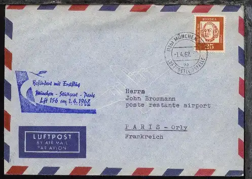 Lufthansa-Erstflug-Bf. München-Paris 1.4.1962