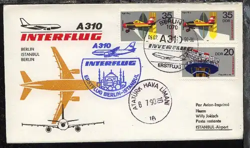 Interflug-Erstflug-Bf. Berlin-Istanbui 6.7.1990
