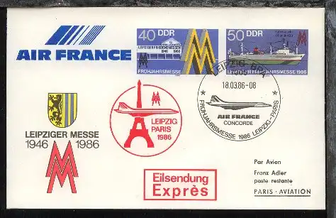 Messesonderflug Leipzig-Paris 18.3.1986