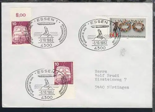 1978/83 14 verschiedene Belege mit diversen Zeppelin-Jubiläums-SSt.