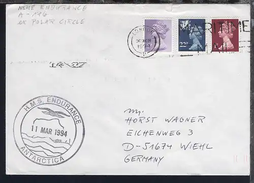 British Antarctic Territory 1988/94 4 verschiedene Belege