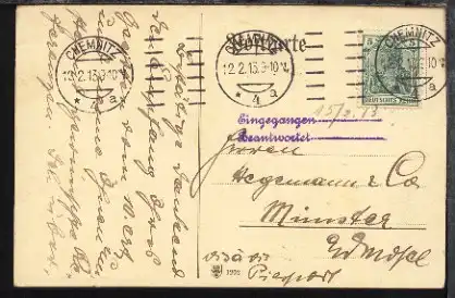 CHEMNITZ *4a 12.2.13 (6 unterbrochene Striche) auf PK