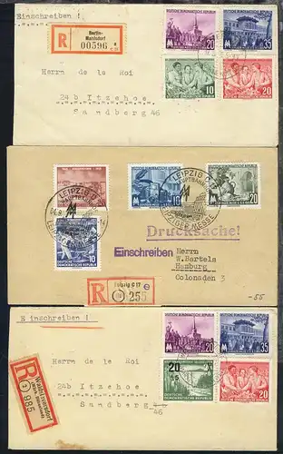 1950/90 22 R-Belege + 1 Eilbrief mit diversen Frankaturen