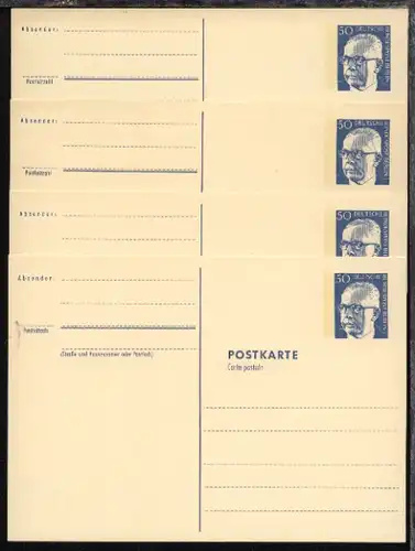 Heinemann 50 Pfg. rahmfarbener Karton, 4 Kten