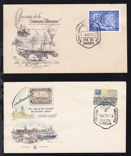 Argentinien 1943/93 125 Belege, dabei viele FDC (als Lupo-Bfe in die DDR) 