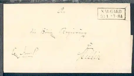 Naugard R2 NAUGARD 31.1. auf Dienst-Bf.-Hülle nach Stettin