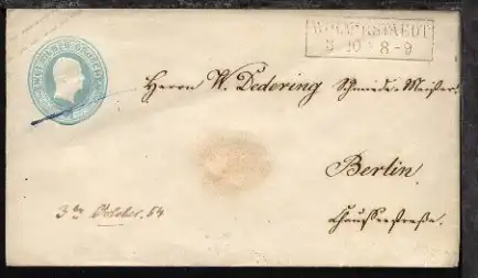 König Friedrich Wilhelm IV 2 Sgr. mit R2 WOLMIRSTAEDT 3.10. nach Berlin