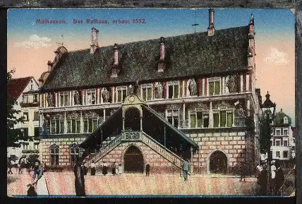 Mülhausen/Elsass (Rathaus), 1917, Kte min. Eckbug