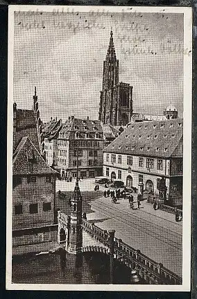 Strassburg (Rabenbrücke mit Münster), 1943