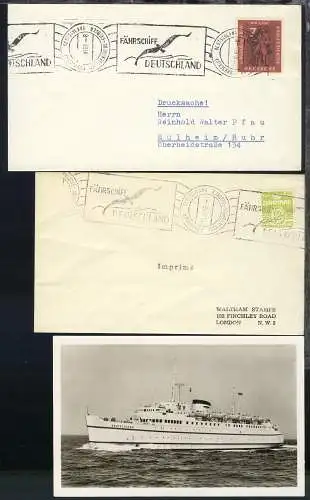 FÄHRSCIFF DEUTSCHLAND GROSSENBRODE-GJEDSER 17.10.61 bzw. 13.9.56 