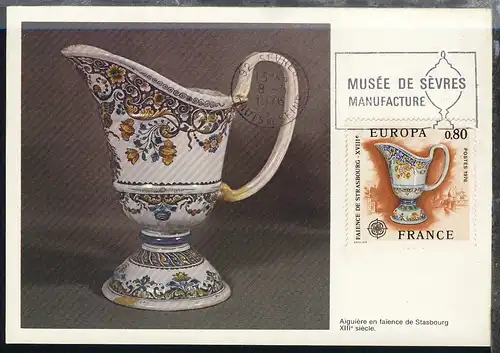 Europa 1976 Kunsthandwerk 0,80 Fr auf Maximum-Karte