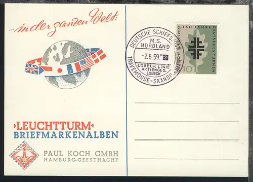 DEUTSCHE SCHIFFSPOST TRAVEMÜNDE-SKANDINAVIEN MS NORDLAND 