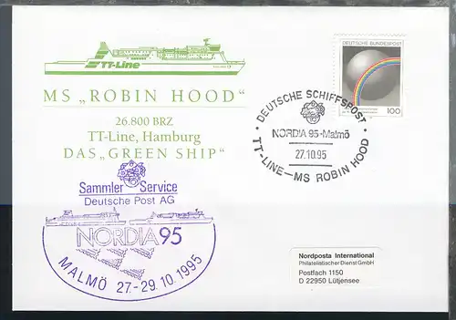 DEUTSCHE SCHIFFSPOST TT-LINE MS ROBIN HOOD NORDIA 95-Malmö 27.10.95