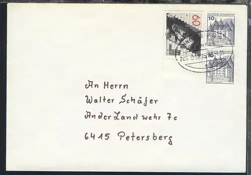 HANNOVER-BREMEN BAHNPOST a ZUG 01885 16.4.85 auf Brief