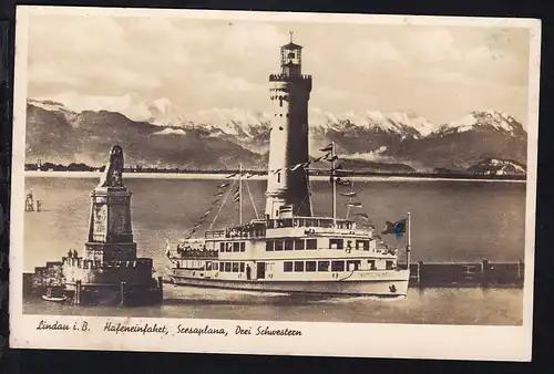 Lindau i.B. Hafeneinfahrt, Karte beschrieben