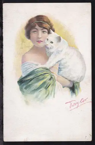 Dame mit Katze