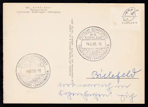 DEUTSCHE SCHIFFSPOST TRAVEMÜNDE-SKANDINAVIEN MS NORDLAND 