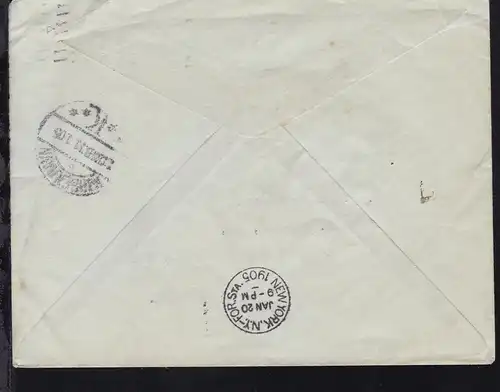 L1 "NEW YORK" auf Brief ab New York JAN 20 1905 nach Copenhagen/ Dänemark