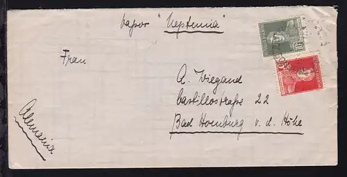 hs Leitvermerk vapor "Neptunia" auf Brief ab Buenos Aires nach 