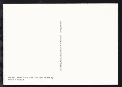 Dampfer Rex, Nachdruck 1988, ungebraucht