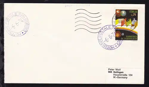 MOTONAVE POSTALE SAN GIORGIO 6.6.74 auf Brief