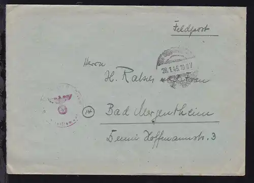 Tarnstempel 28.1.45 + undeutlicher Briefstempel M 26661