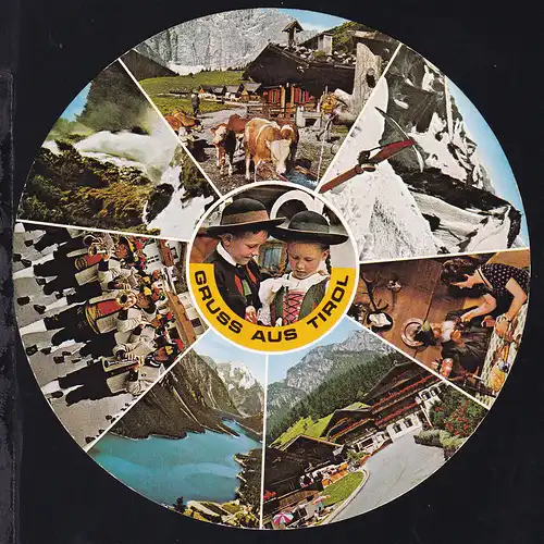 Gruss aus Tirol, runde CAK mit 8 Bildern, 1972