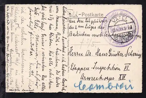 OSt. Varel 15.4.15 + K1 Briefstempel Kaiserliche Marine 