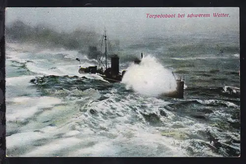 Torpedoboot bei schwerem Wetter, 1914