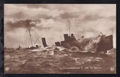 Torpedoboot V 188 im Sturm, 1914
