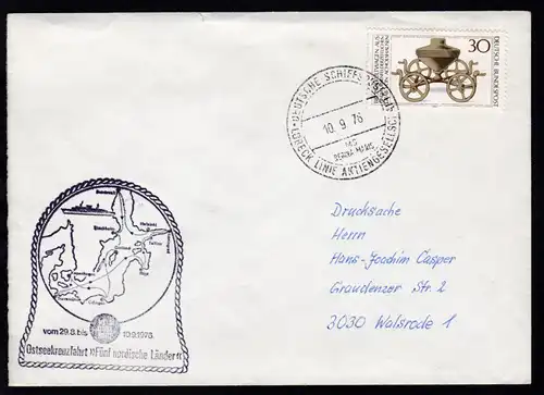 DEUTSCHE SCHIFFSPOST LÜBECK LINIE AKTIENGESELLSCHAFT MS REGINA MARIS  10.9.76 +