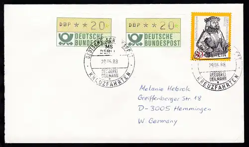 DEUTSCHE SCHIFFSPOST MS BERLIN REEDEREI DEILMANN a KREUZFAHRTEN 29.05.88 