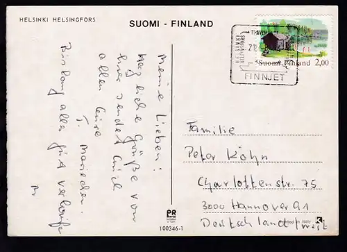 HELSINKI HELSINGFORS TRAVEMÜNDE HELSINKI HELSINGFORS FINNJET 21.8.84 auf CAK