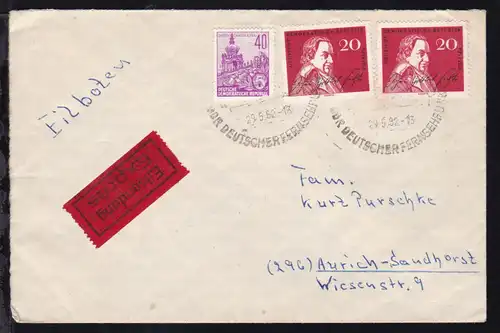 HANNOVER-BREMEN BAHNPOST ZUG //?77 30.5.62 rs auf Eilbrief aus Berlin-Adlershof