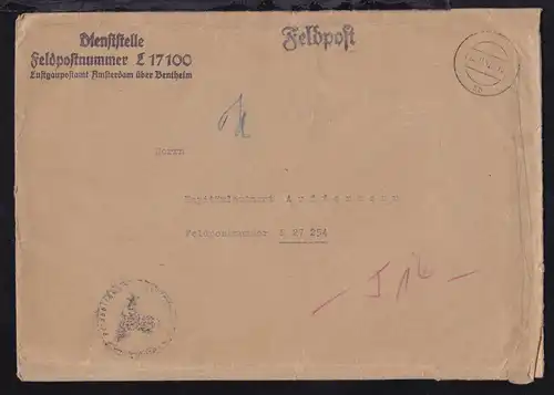 Tarnstempel 20.11.42 + L3 Dienststelle Feldpostnummer L 17100 Luftgaupostamt 