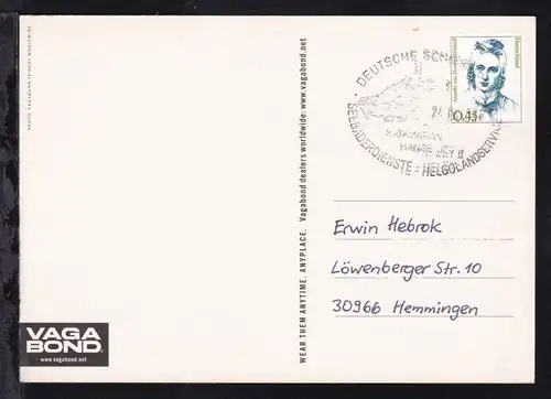 DEUTSCHE SCHIFFSPOST KATAMARAN HANSE JET II SEEBÄDERDIENSTE-HELGOLANDSERVICE 