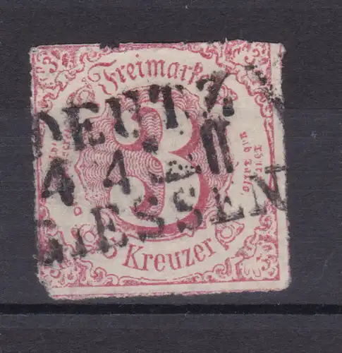 DEUTZ GIESSEN 4.4. II auf Thurn und Taxis 42, Marke beschädigt