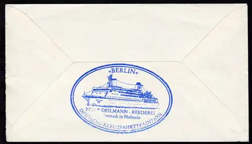 DEUTSCHE SCHIFFSPOST MS BERLIN REEDEREI DEILMANN a KREUZFAHRTEN 26.09.87 + rs 